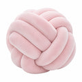Cuscino decorativo rotondo 30 cm in poliestere rosa - nodo intrecciato morbido
