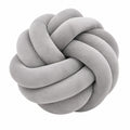 Cuscino decorativo a nodo 30 cm in tessuto effetto velluto grigio per divano stile moderno
