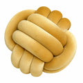 Cuscino decorativo nodo rotondo 35 cm in tessuto giallo senape - morbido
