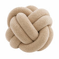 Cuscino decorativo a nodo 30 cm in tessuto bouclé beige - morbido per divano e letto