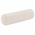 Cuscino cilindrico 15 x 45 cm in poliestere avorio - supporto decorativo testurizzato