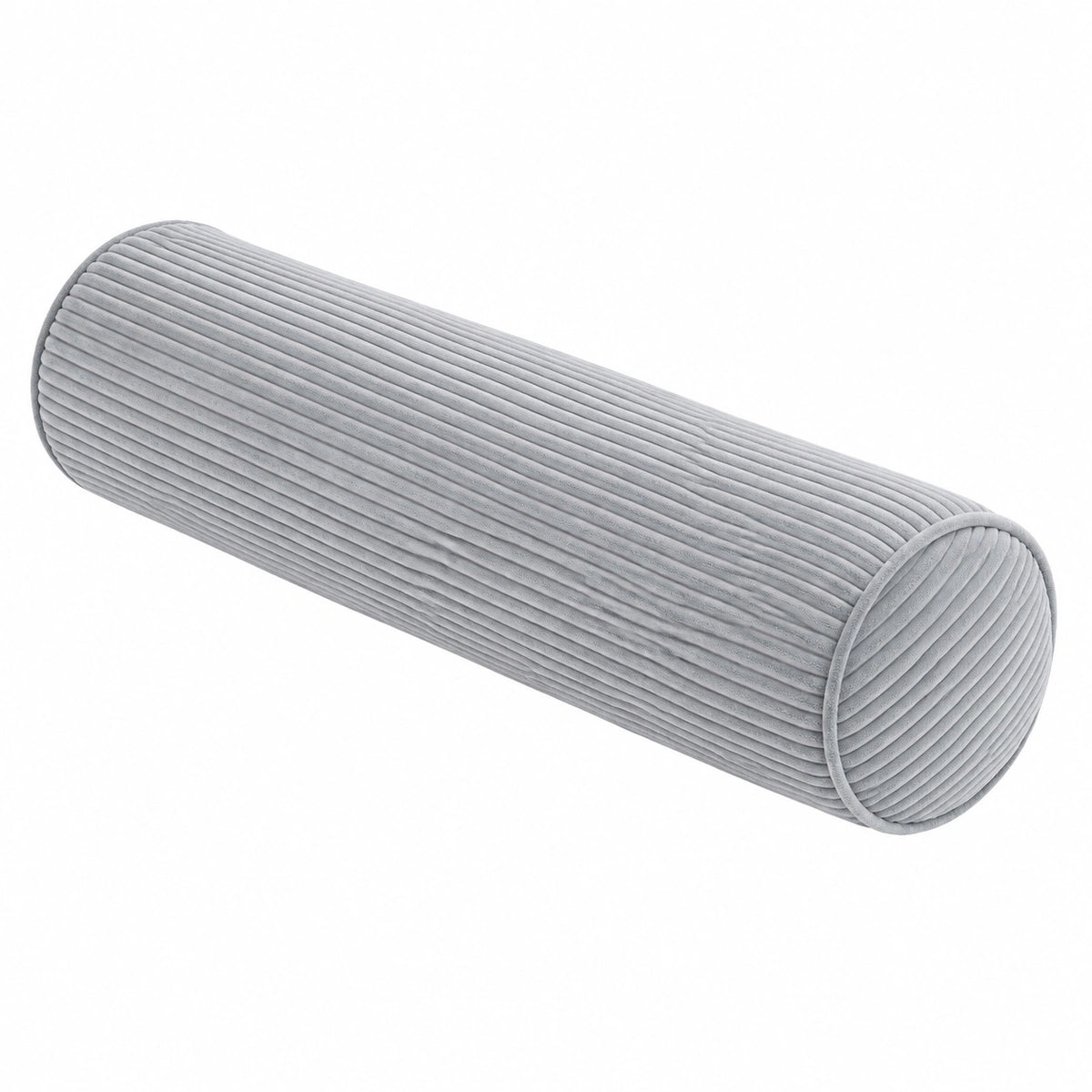 Cuscino cilindrico 15 x 50 cm in velluto a coste grigio - supporto decorativo