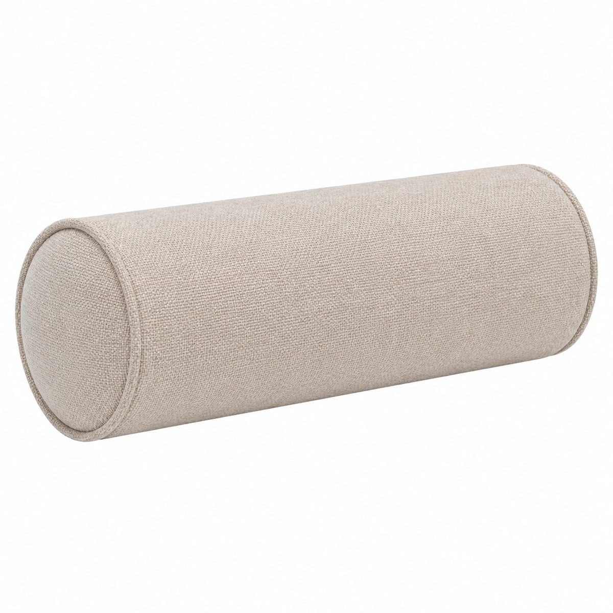 Cuscino cilindrico 20 x 50 cm in tessuto beige - supporto decorativo
