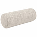 Cuscino cilindrico 20 x 50 cm in tessuto a maglia avorio per supporto decorativo