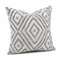 Cuscino decorativo 45 x 45 cm in tessuto beige e grigio con motivo geometrico testurizzato