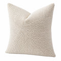 Cuscino decorativo quadrato 45 x 45 cm in tessuto beige a coste per divano stile moderno