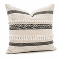 Cuscino decorativo 45 x 45 cm in cotone crema e nero stile boho