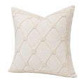 Cuscino decorativo 45 x 45 cm in tessuto beige con ricamo geometrico