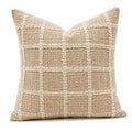 Cuscino decorativo 45 x 45 cm in tessuto beige per divano stile intrecciato