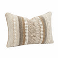 Cuscino decorativo 50 x 30 cm in tessuto beige e marrone stile boho