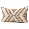 Cuscino decorativo 50 x 35 cm in tessuto beige e marrone con trama in rilievo