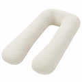 Cuscino gravidanza a U 140 cm in tessuto trapuntato avorio - supporto corpo