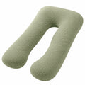 Cuscino gravidanza a U 140 cm in tessuto trapuntato verde salvia per sonno e sostegno