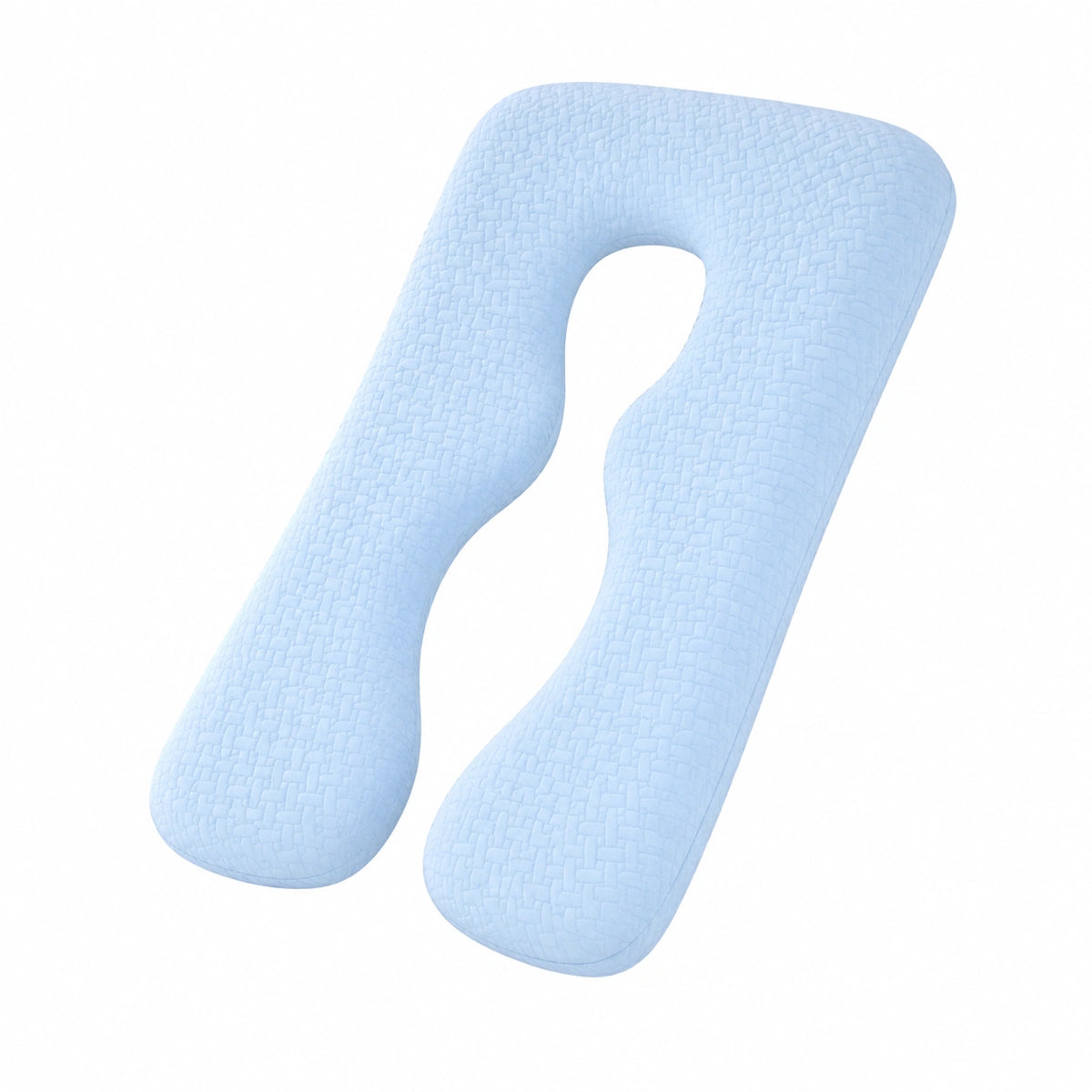 Cuscino gravidanza a U 140 cm in tessuto azzurro - supporto corpo per dormire