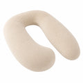 Cuscino gravidanza a U 130 cm in tessuto effetto peluche beige - supporto corpo