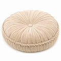 Cuscino rotondo 45 cm in velluto a coste beige - decorativo trapuntato