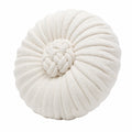 Cuscino decorativo rotondo 40 cm in tessuto bouclé bianco per divano stile floreale