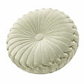 Cuscino decorativo rotondo 40 cm in velluto verde salvia con pieghe