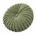Cuscino decorativo rotondo 40 cm in velluto a coste verde stile moderno